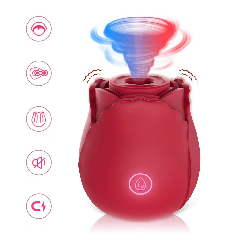 New Waterproof Silicone Vibrator Sex Toy Women Nipple Stimulator Clit Sucking Rose Vibrator