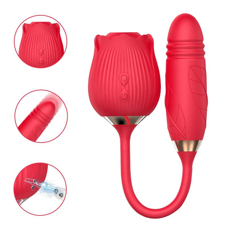 New Amazon Hot Sale Waterproof Sex Toys For Woman Vibrators Silicone Rose Toys Clit Sucker Rose Vibrator