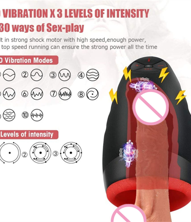 New Amazon Hot Sale Adult Silicone Sex Toys Men Vibrating Masturbation Cup Automatic Heating Masturbator For Male