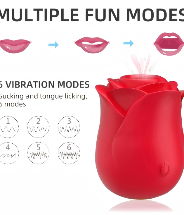New Adult Hot Sale Waterproof Silicone Rose Sex Toys Clitoral Sucking Vibrating Rose Vibrator For Woman