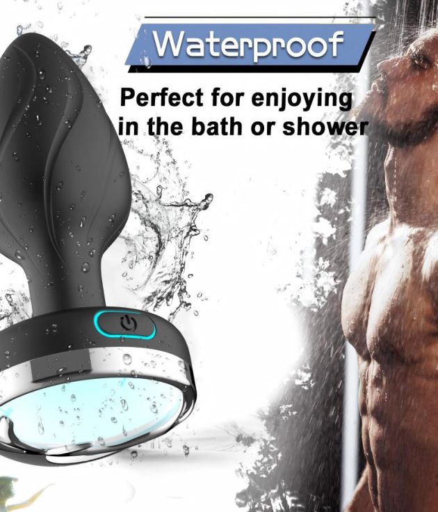 Remote Control Male Electric Prostate Massager Tools Flashing Light Base Design Vibrating Butt Plug Anal Vibrator for Men Women